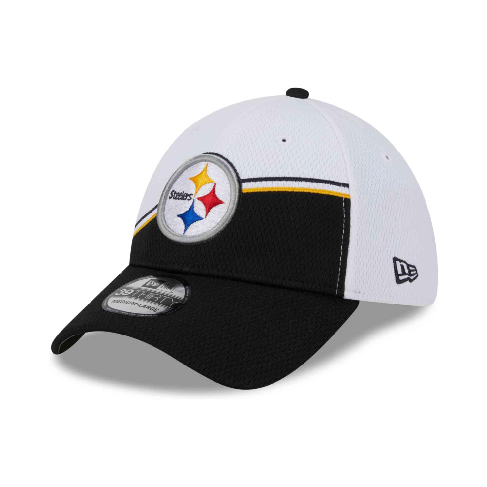 New Era Men's White/Black Pittsburgh Steelers 2023 Sideline 39THIRTY F