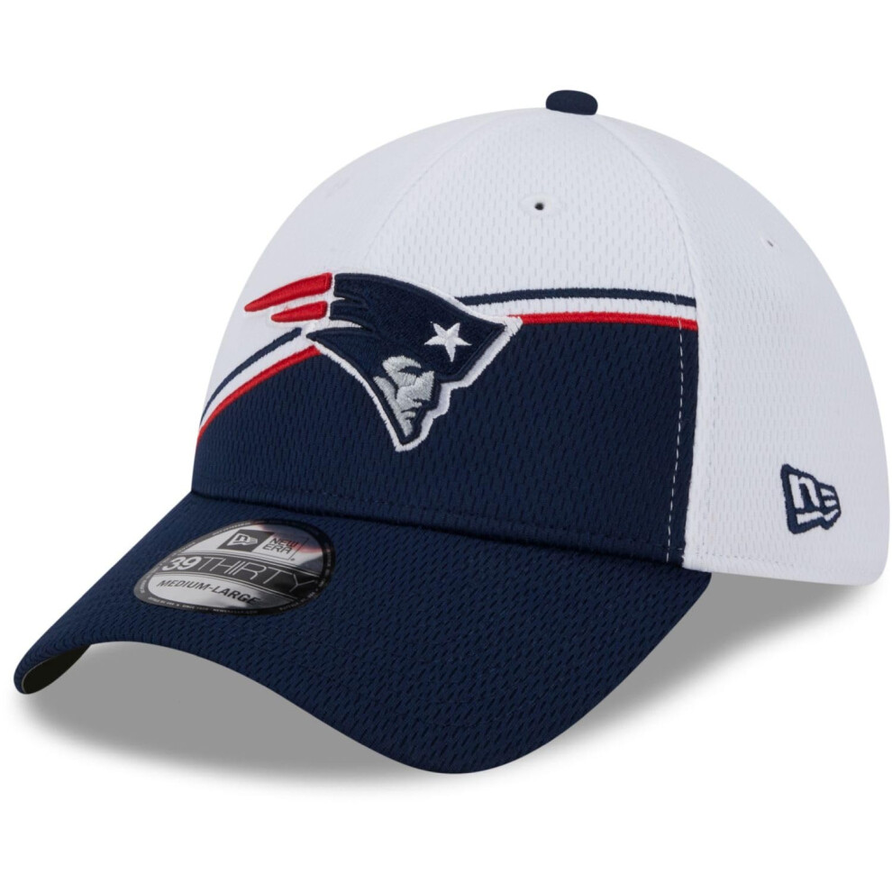 New Era Men's White/Navy New England Patriots 2023 Sideline 39THIRTY F