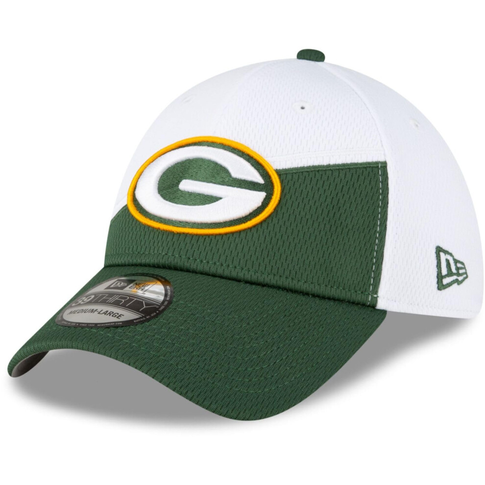 New Era Men's White/Green Green Bay Packers 2023 Sideline 39THIRTY Fle