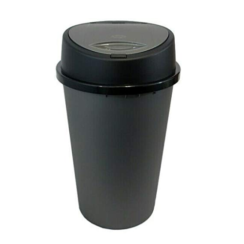 KITCHEN BIN 45L Touch Top - Platinum Silver, Silent Lid, Removable Lid, Non-Slip Base, Compact & Space-Saving