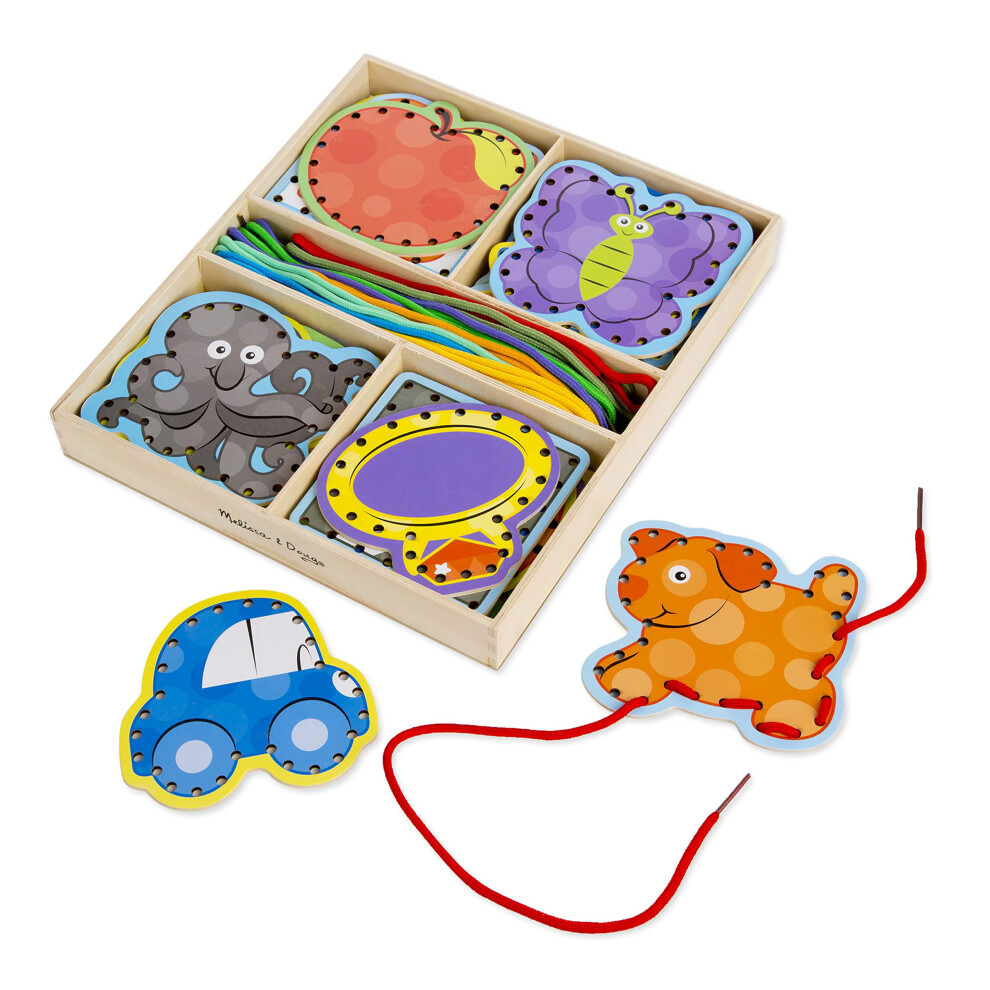 Melissa & Doug Alphabet Wooden Lacing Cards With Double-Sided Panels a