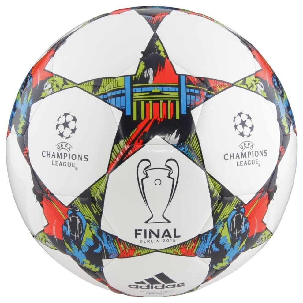 adidas Performance Finale Berlin Capitano Soccer Ball  White/Solar Blu