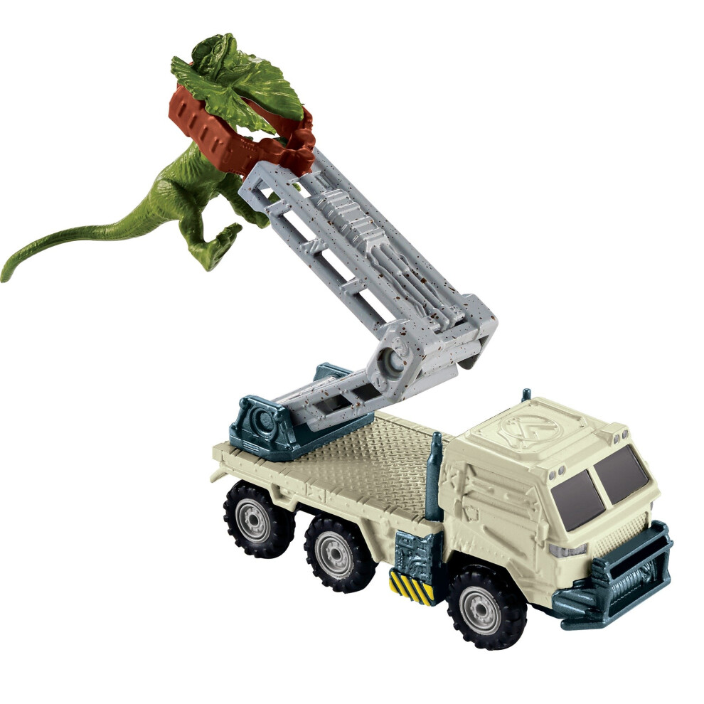 MATCHBOX JURASSIC WORLD DINO TRANSPORTERS DILOPHO-LOADER Vehicle and f