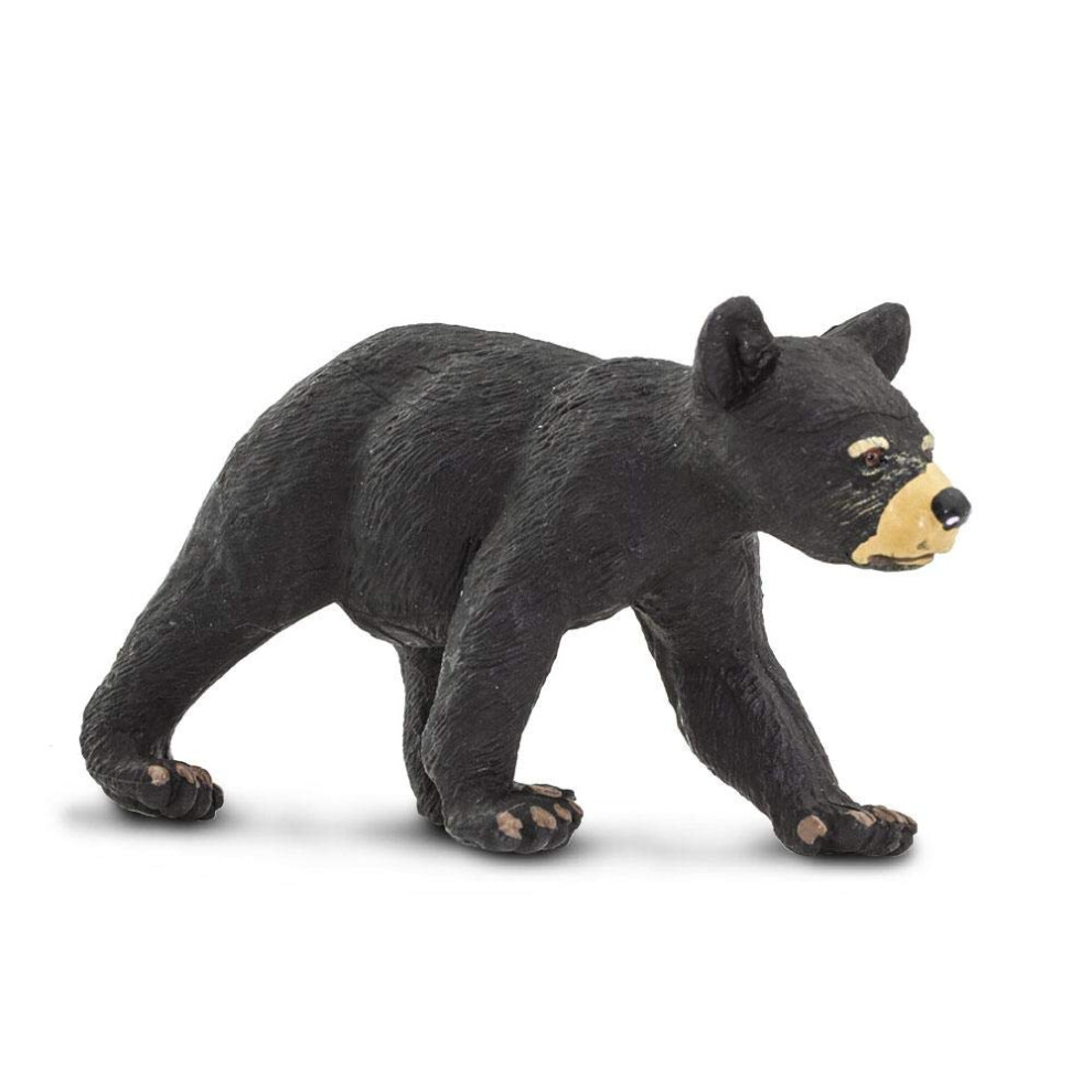 Safari Ltd. Black Bear Cub Figurine - Detailed 3"" Plastic Model Figur