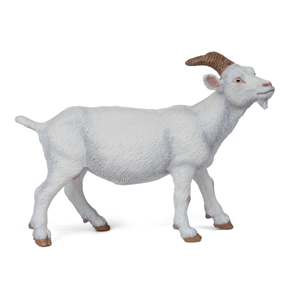 Papo -Hand-Painted - Figurine -Farmyard Friends -White nanny goat -511