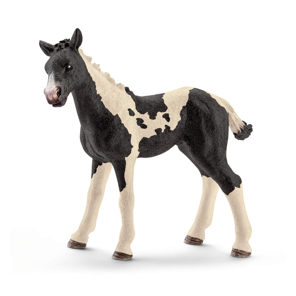 Schleich Pinto Foal Toy Figure  Realistic Spotted Horse for Kids  Farm