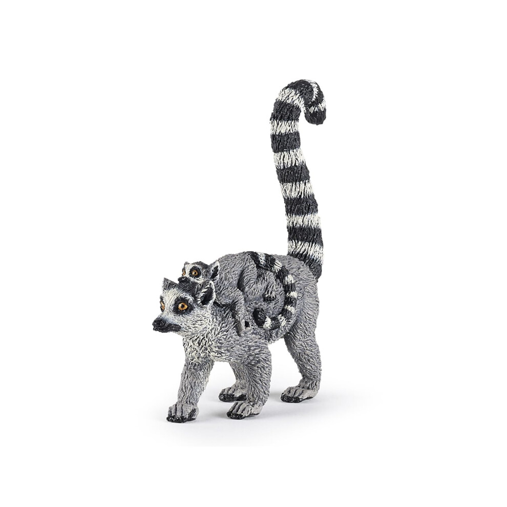 Papo -Hand-Painted - Figurine -Wild Animal Kingdom - Lemur and Baby -5