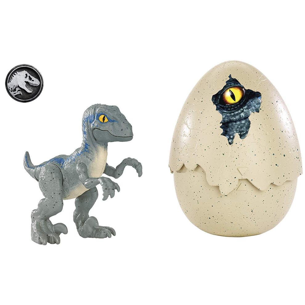 JURASSIC WORLD HATCH 'N PLAY DINOS Velociraptor Blue