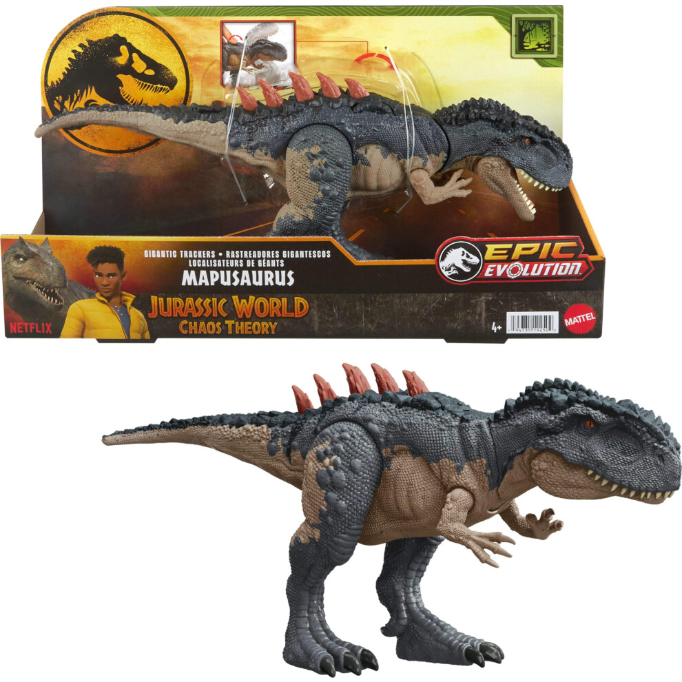 Mattel Jurassic World: Teoria Del Caos Netflix - Mapusauro Predatori Giganti, Dinosauro Lungo 35Cm E Alto 15Cm Con Attacco Furioso Mega Morso E Aculei Che Crescono Sul Dorso, 4+ Anni, HTK81-image