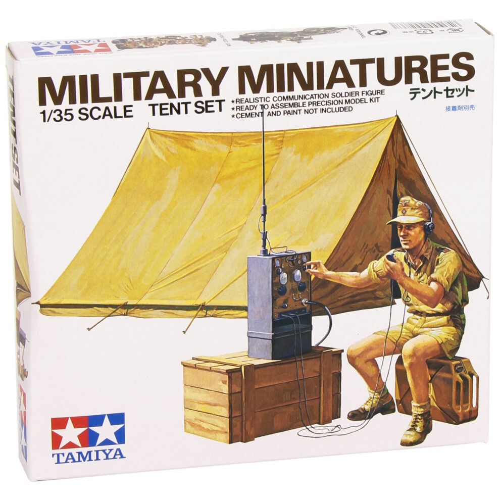 Tamiya 300035074 - 1:35 WWII Diorama Set Tent with Radio (1) Multicolo