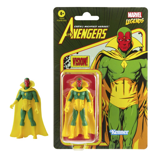 Marvel Marvel Hasbro Legends 3,75-tums Retro 375 Collection Vision Actionfigur, Gul 1