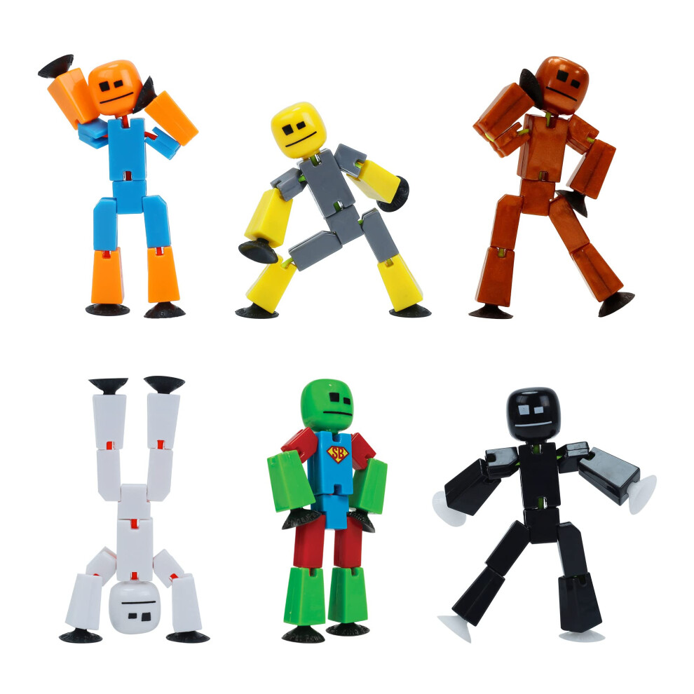 Zing Stikbot 6 Pack  Set of 6 Stikbot Collectable Action Figures  Crea