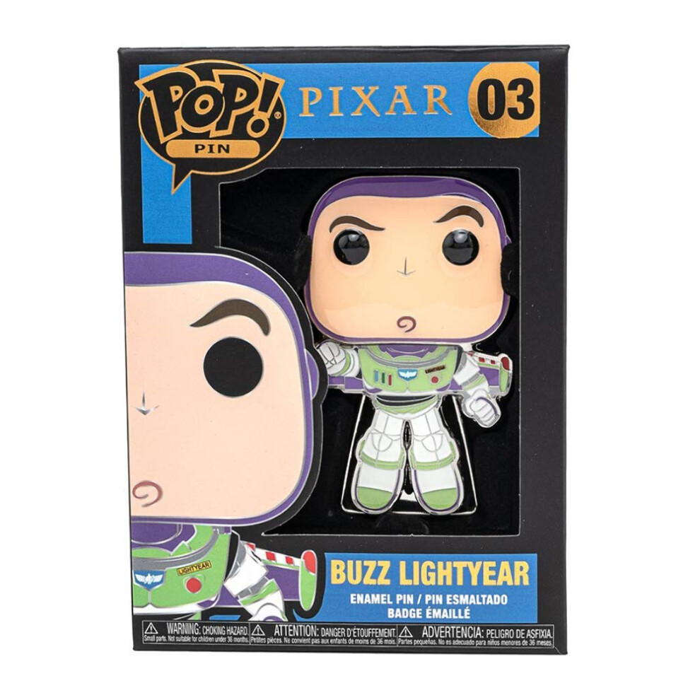 Funko POP! Pin: Pixar 4"" Enamel Pin - Buzz Lightyear  Soft Enamel/Met