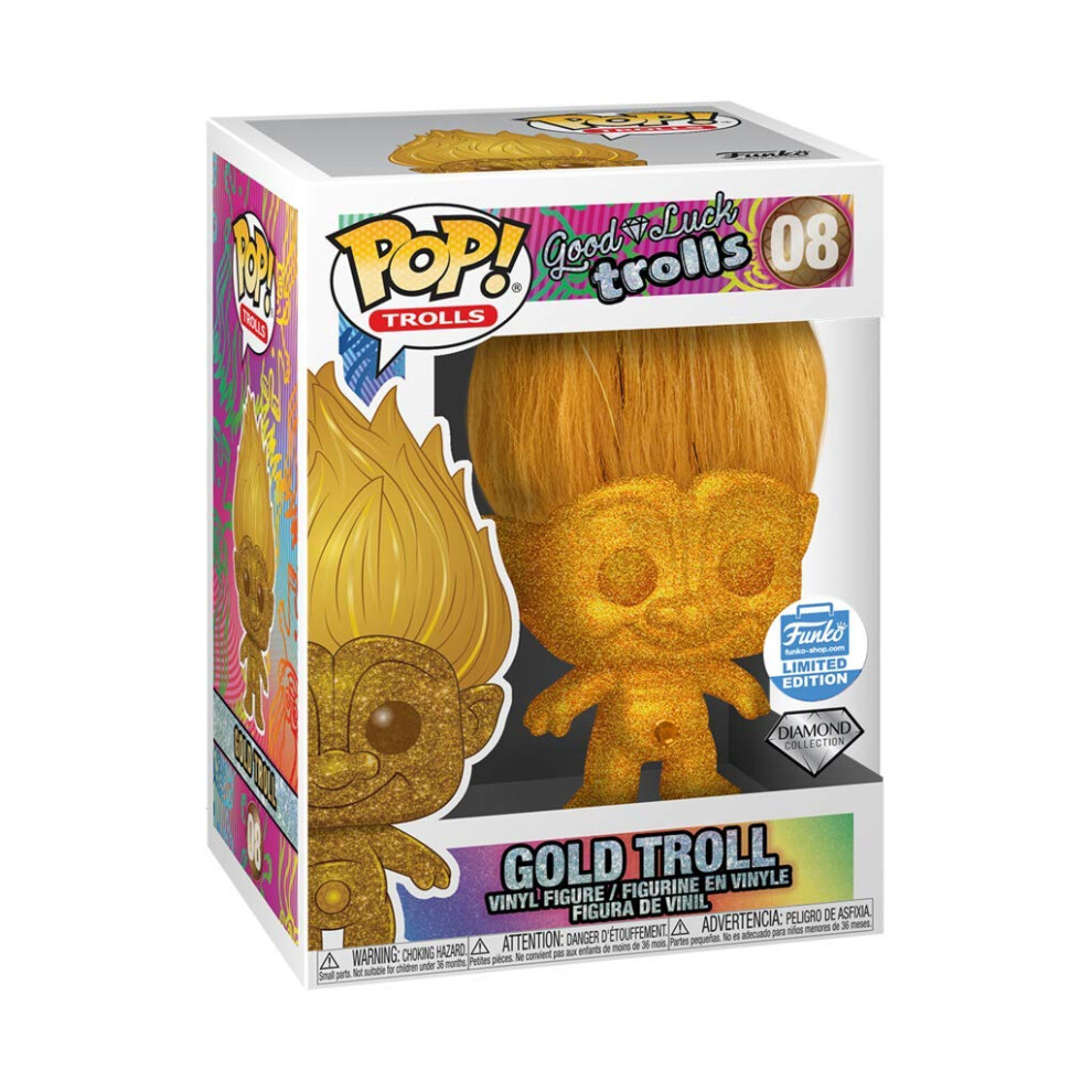 Funko Pop! Trolls: Good Luck Trolls - Diamond Collection Gold Troll Li