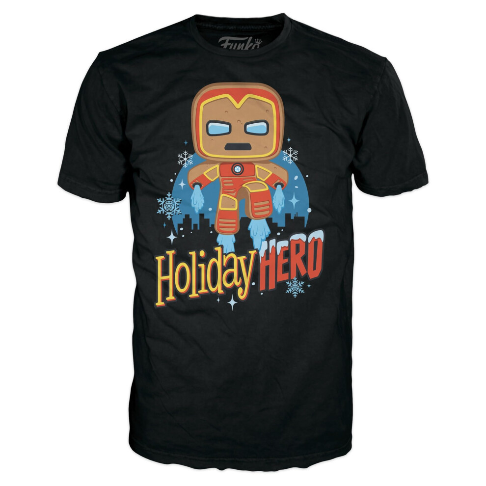 Funko Pop! Boxed Tee: Marvel Holiday - Gingerbread Iron Man - L