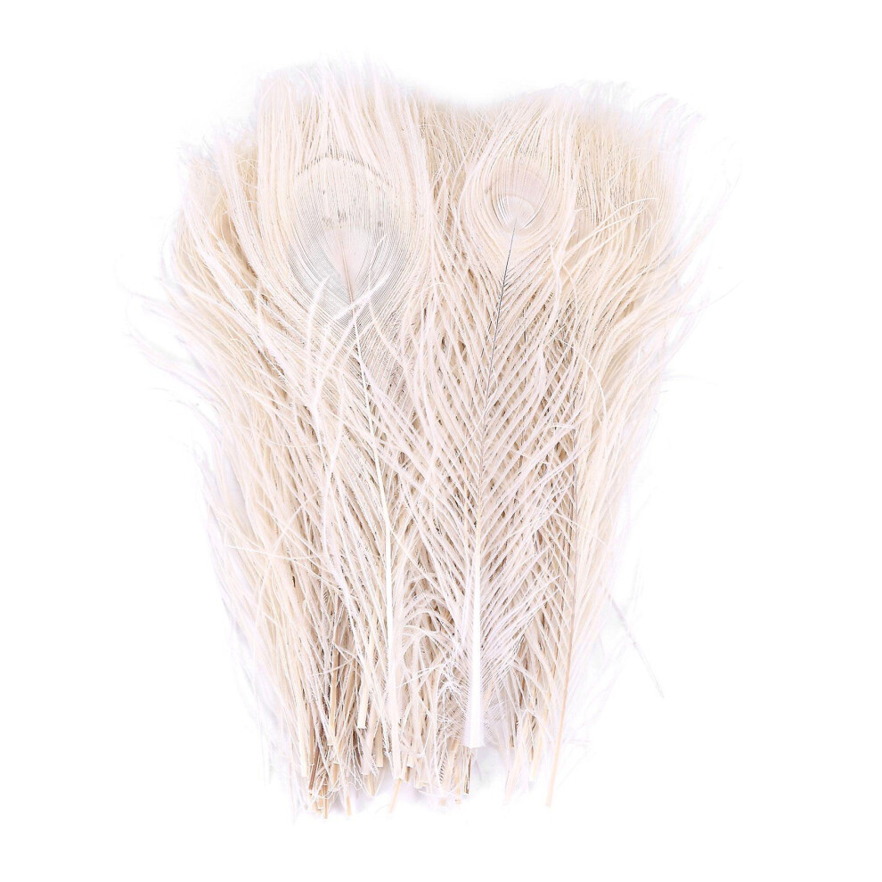 50 Pcs/natural White Peacock Feathers In The Eye, 10 To 12 Inches Of The Peacock Feather Wedding De