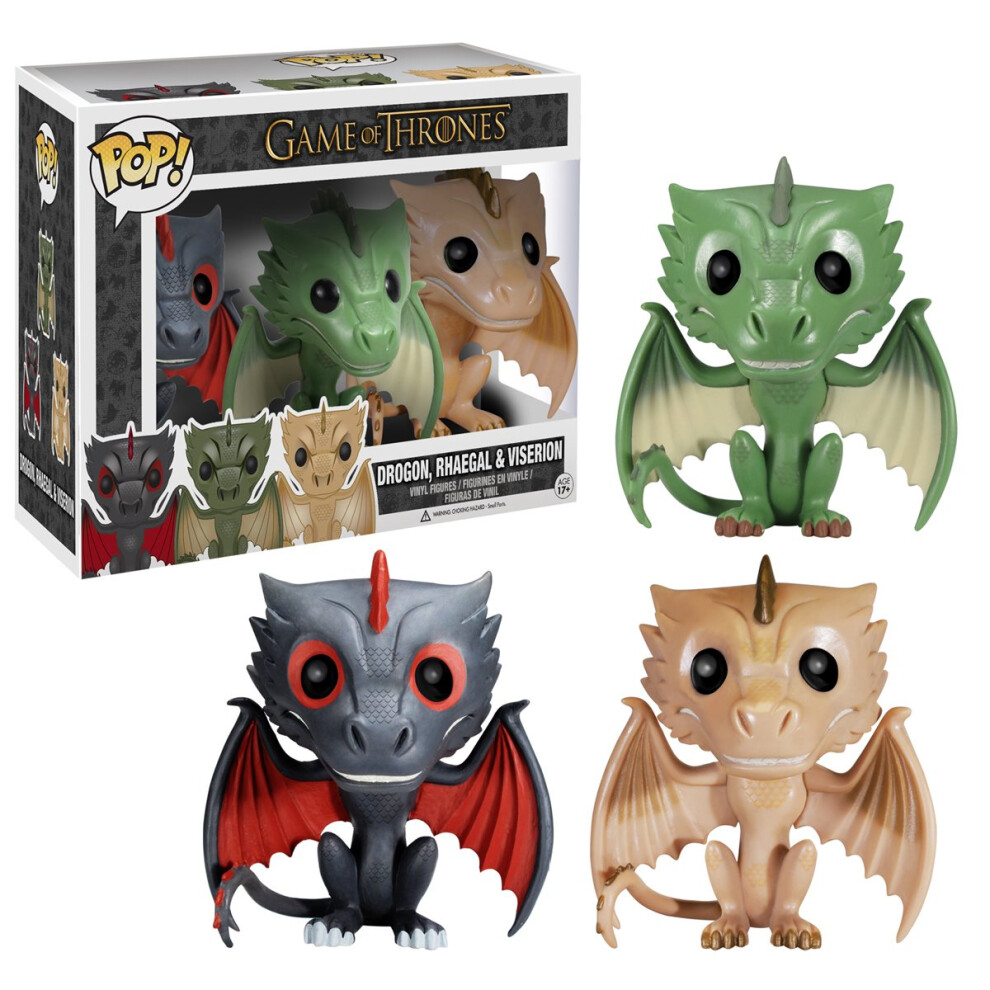 Game of Thrones 10cm Pop! Vinyl - Drogon  Rhaegal & Viserion 3-Pack