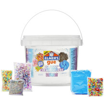 Elmer's Gue Premade Slime Set – 5 Sets Add-ins, 3 kg Eimer, Kristallklar – Perfekt für kreatives Basteln und Spielspaß!