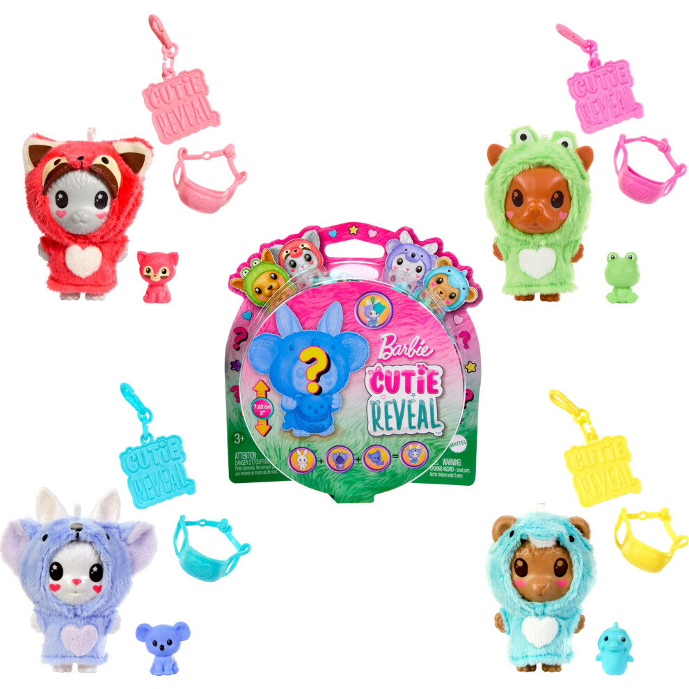 Barbie Cutie Reveal Animal Costume-Themed Pet & Accessories with 5 Sur