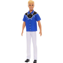 Barbie Fashionistas Ken -nukke #226 Yll      n irrotettava l   nnenpaita, housut ja saappaat, vaalea muotinukke, 65-vuotisjuhlan ker   ilyesine