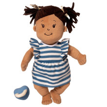 Manhattan Toy Baby Stella Beige with Brown Hair 15"" Soft First Baby D