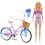 Barbie Σετ Κούκλας Barbie & Ποδηλάτου με Αξεσουάρ, Ξανθιά σε Ρόμπα με Ροζ & Μπλε Ποδήλατο 5