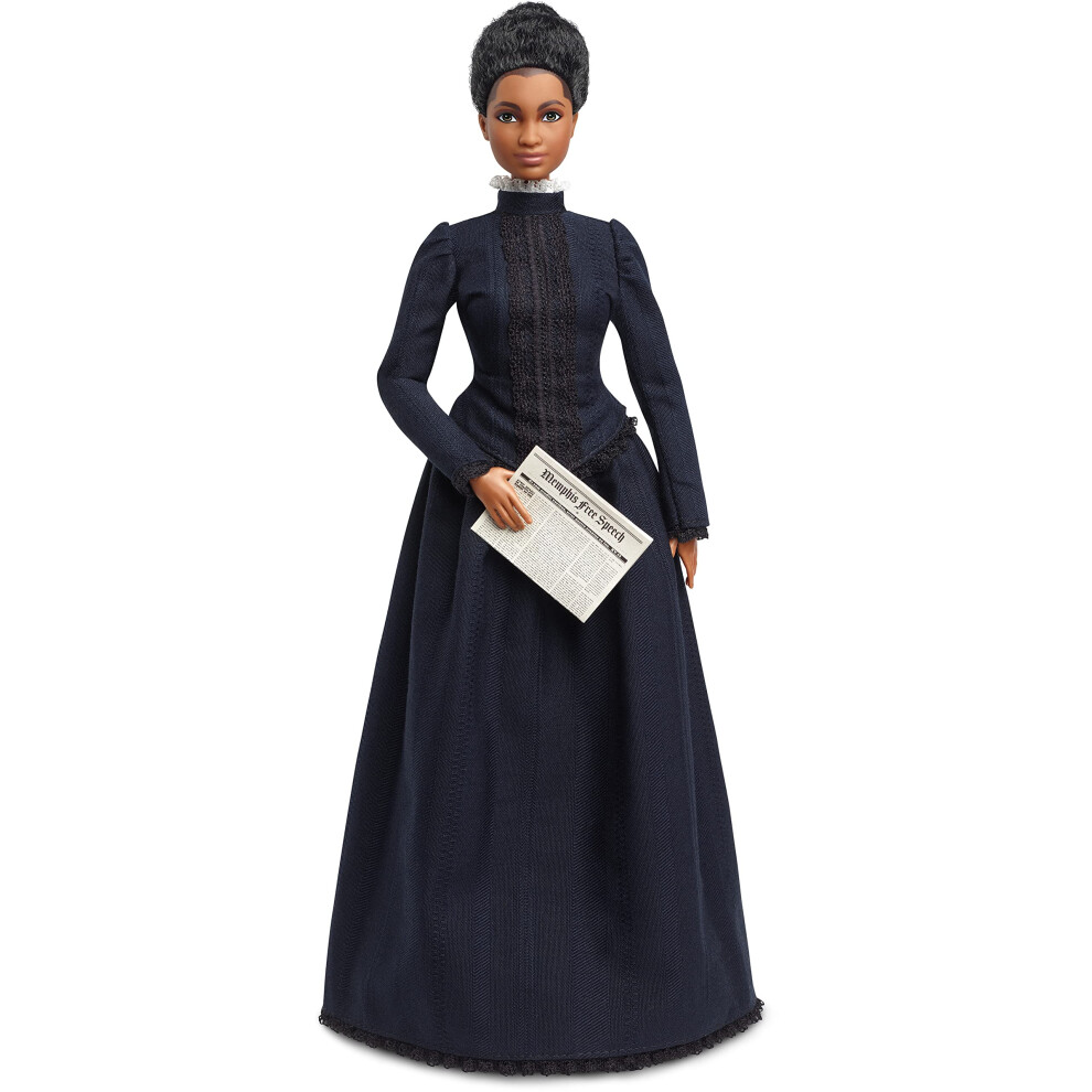 Barbie Inspiring Women Doll  Ida B. Wells Collectible with Blue Dress