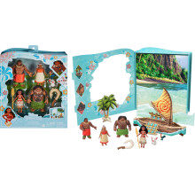Paquete de historia de mu  ecas peque  as Moana de Mattel Disney Princess con 1 mu  eca Moana, 5 figuras de personajes y 1 accesorio inspirado en la