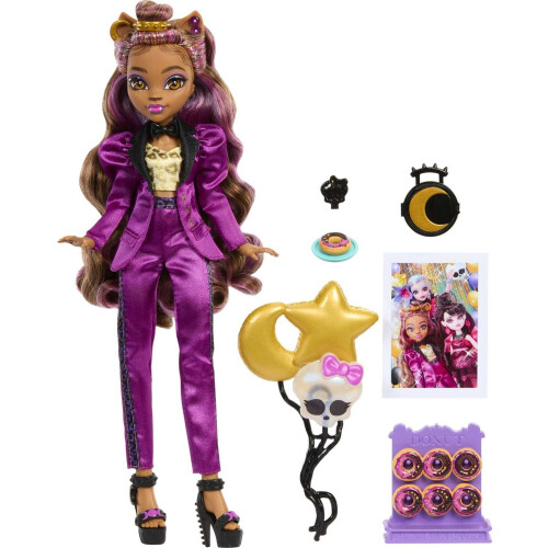 Monster High Monster High Doll Clawdeen Wolf na moda de festa de monstro com TH