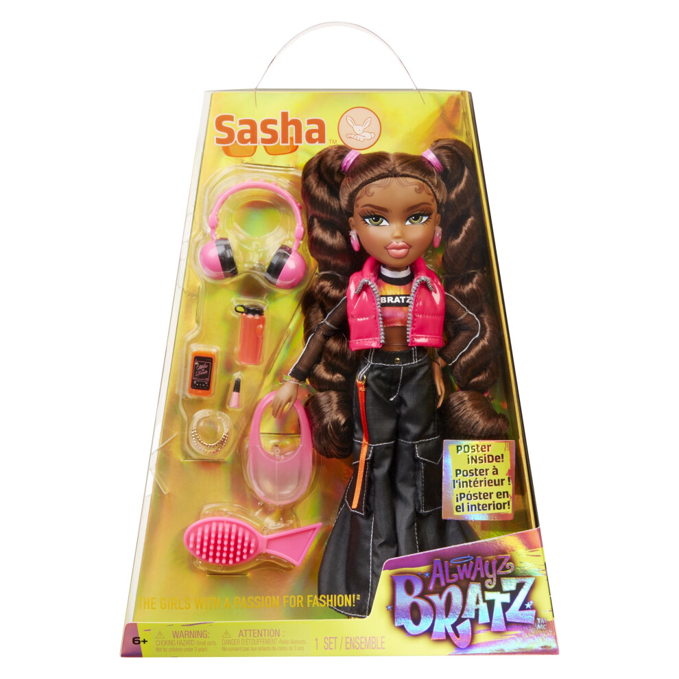 Bratz Alwayz Sasha Fashion Doll with 10 Accessories and Poster