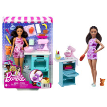 Barbie Baker Doll & Kitchen Playset with Oven Spinning Mixer & 10+ Ac
