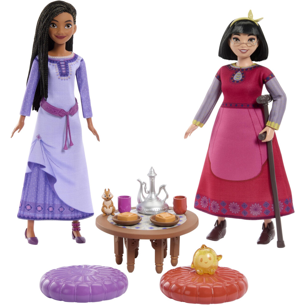 Mattel Disney Wish Toys  Best Friends Tea Time Playset with Asha & Dah