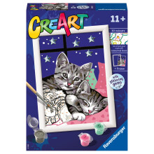 Ravensburger Sleepy Kitties Paint by Numbers Kit -sarja lapsille - 20213 - Taide- ja askartelumaalaus 11-vuotiaille ja sit vanhemmille