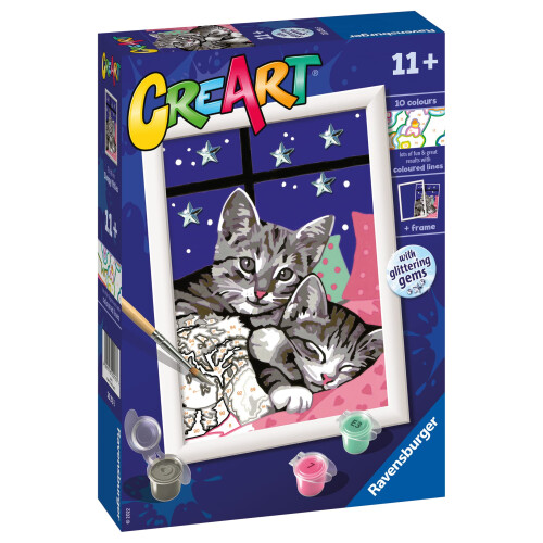 Ravensburger Ravensburger Sleepy Kitties Σετ Ζωγραφικής με Αριθμούς για Παιδιά - 20213 - Τέχνη για Ηλικίες 11+ 1
