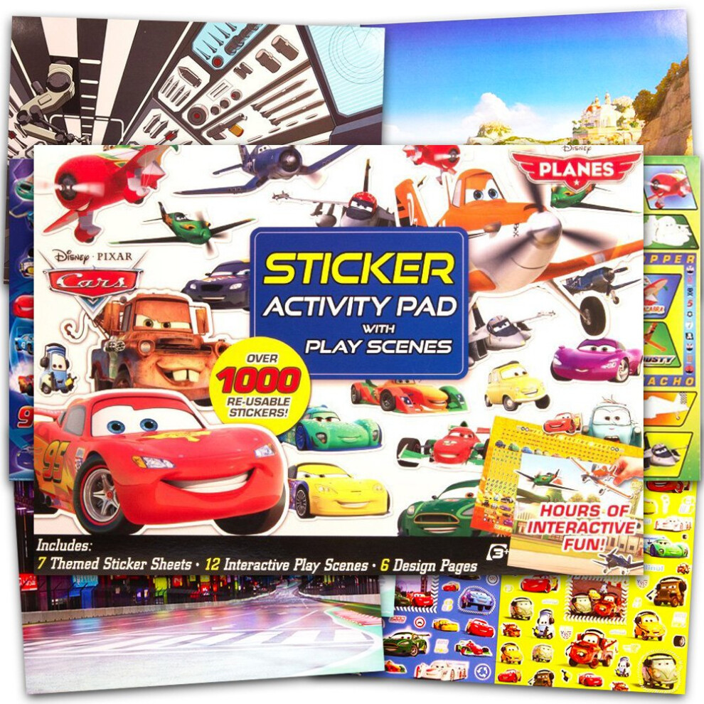 Disney Cars Stickers and Activity Book Bundle (Over 1000 Stickers  12