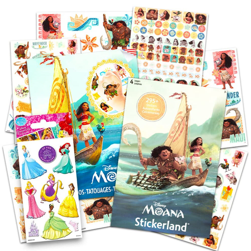 Disney Moana Stickers and Tattoos Party Favors Pack - Bundle Includes