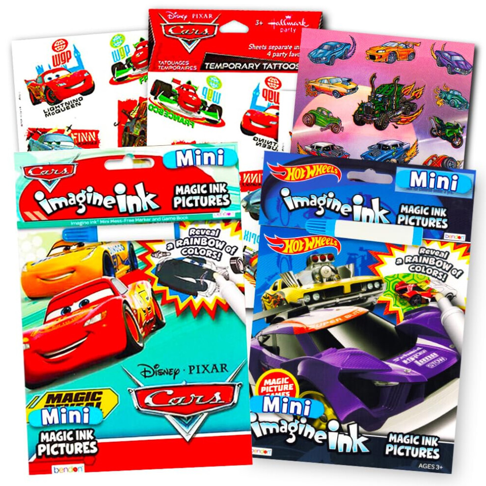 Disney Cars and Hot Wheels Magic Ink Coloring Book Set Kids Toddlers -