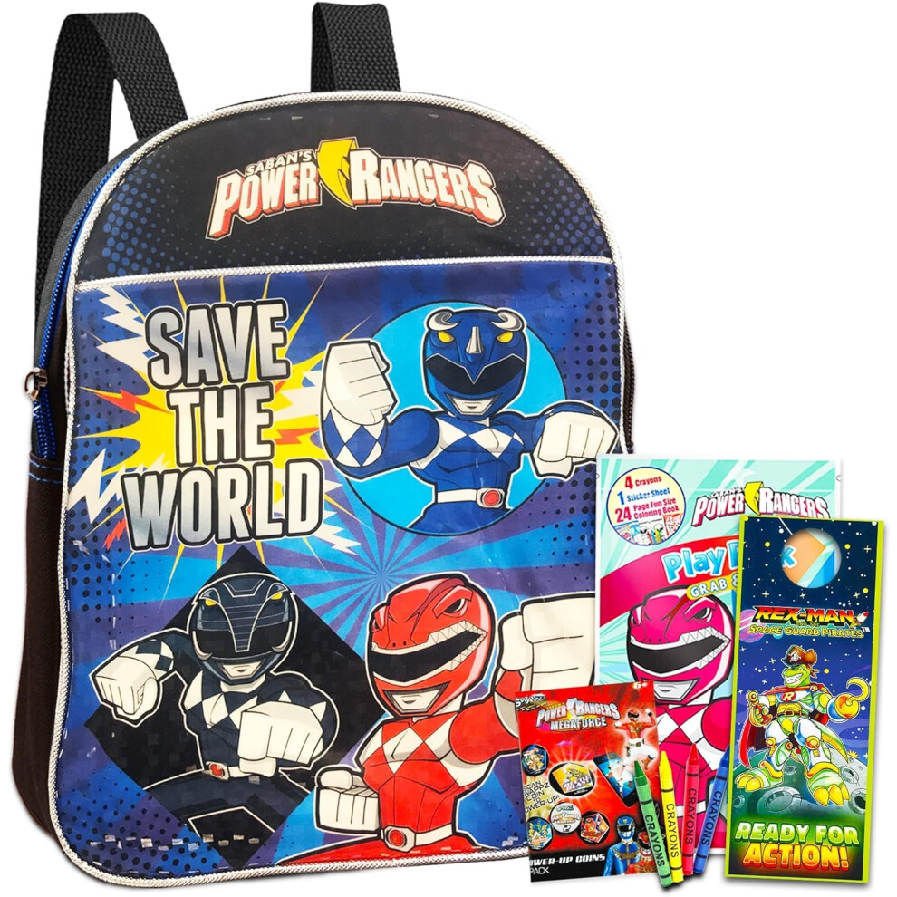 Power Rangers Backpack Preschool Boys Set with Stickers  Coloring Book