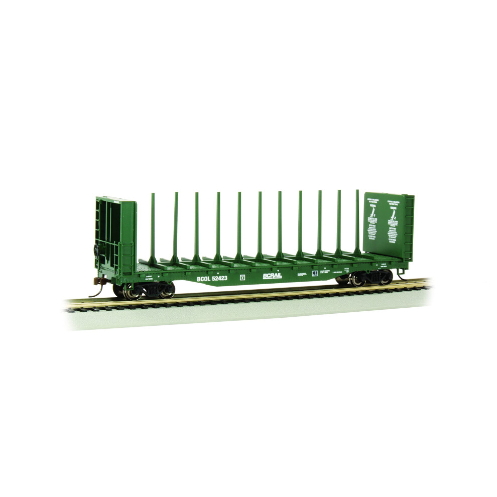 Bachmann Trains - 52' Center-Beam FLATCAR with BULKHEADS - BC Rail #52