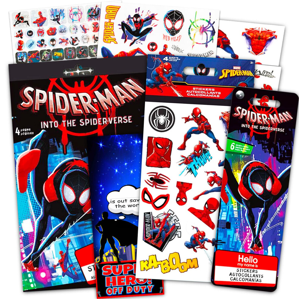 Marvel Shop Spiderman Spiderverse Sticker Book Set for Kids ~ 4 Pc Bun