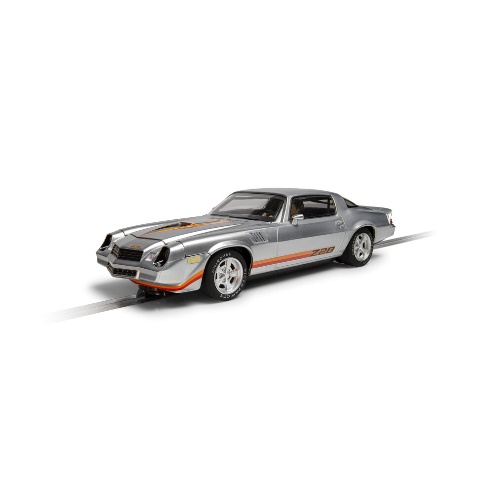 Scalextric Chevrolet Camaro Z28 Silver 1:32 Slot Race Car C4227