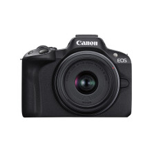 Canon EOS R50 tükör nélküli vlogkamera (fekete) RF-S18-45mm F4.5-6 lencsével.
