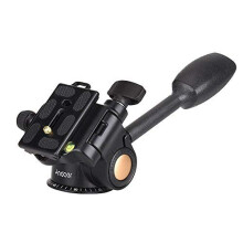 Andoer Camera Tripod Handle Ball Head 3-Way Fluid Head with Quick Rele