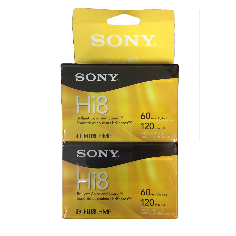 Sony Hi-8 HMPD 120 minute 2-Pack Video Camcorder Cassette Tapes