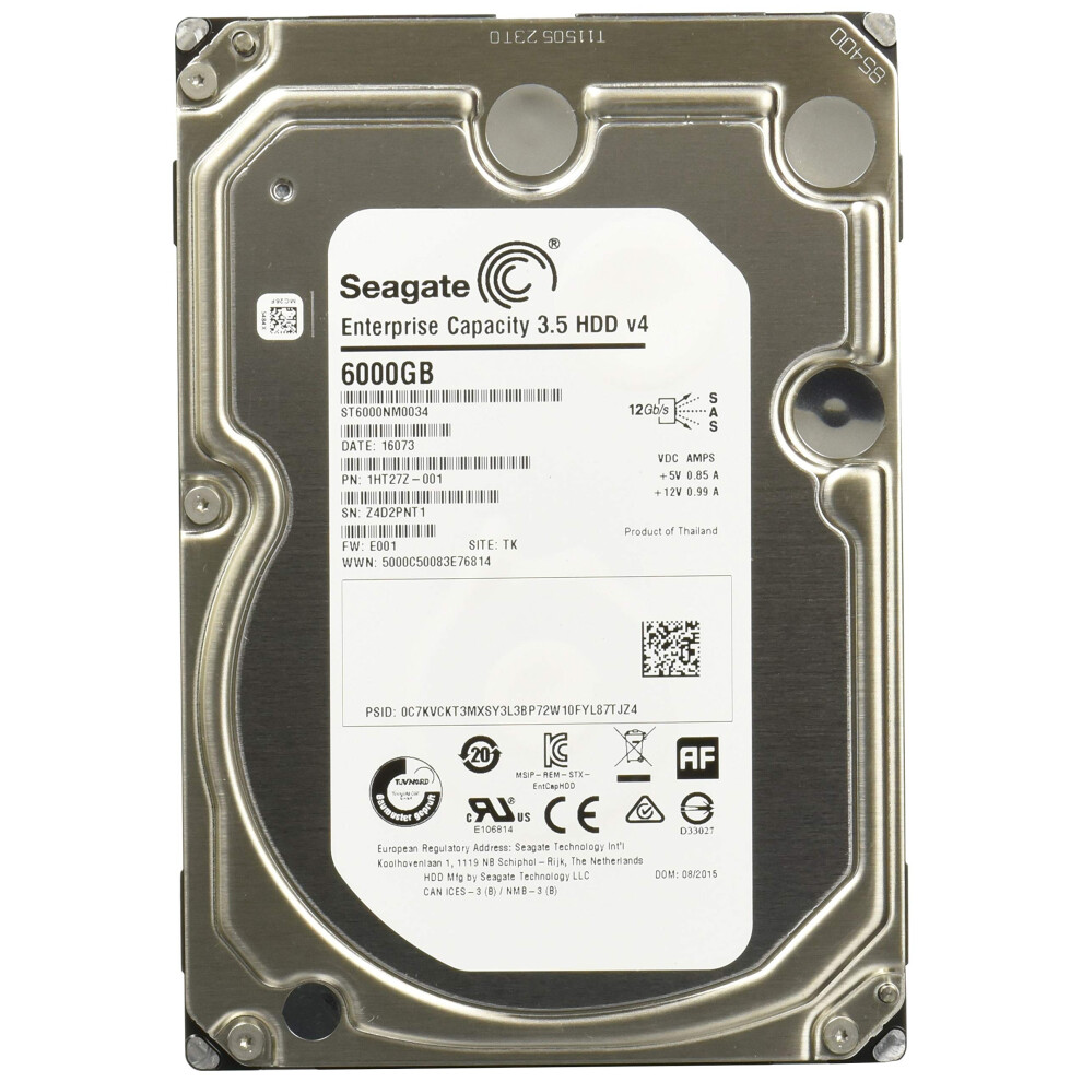 Seagate Enterprise Capacity 3.5 HDD 6TB 7200RPM 12Gb/s SAS 128 MB Cach