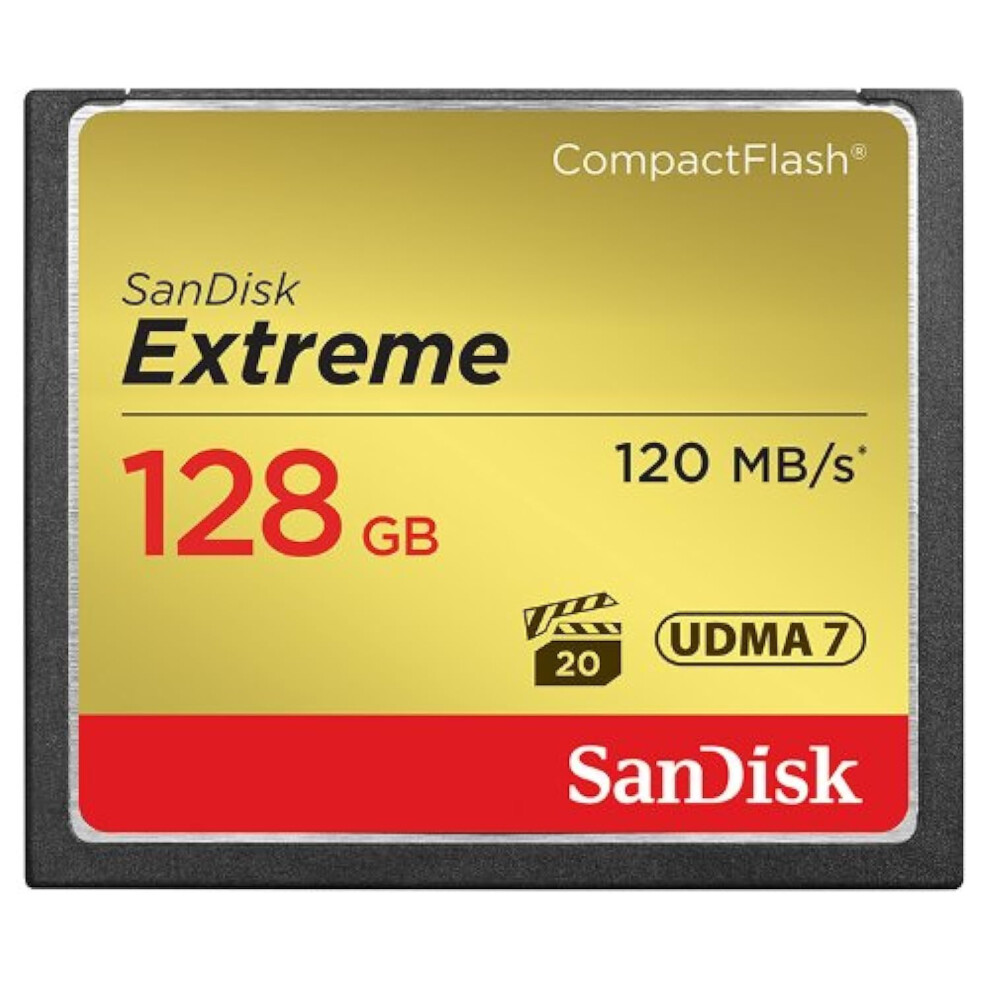 SanDisk Extreme 128GB CompactFlash Memory Card UDMA 7 Speed Up To 120M