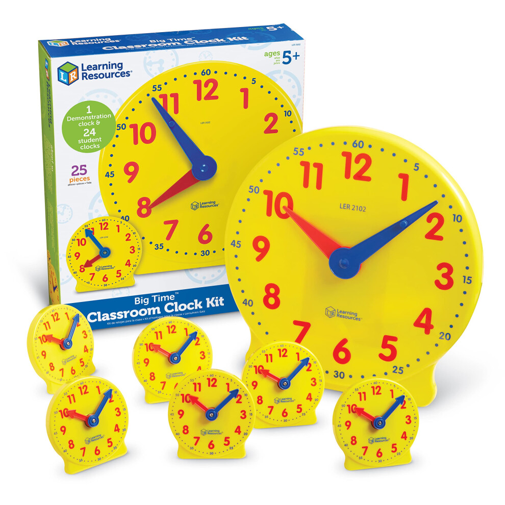 Learning Resources Classroom Clock Kit -25 Pieces  Ages 5+ Clock for K