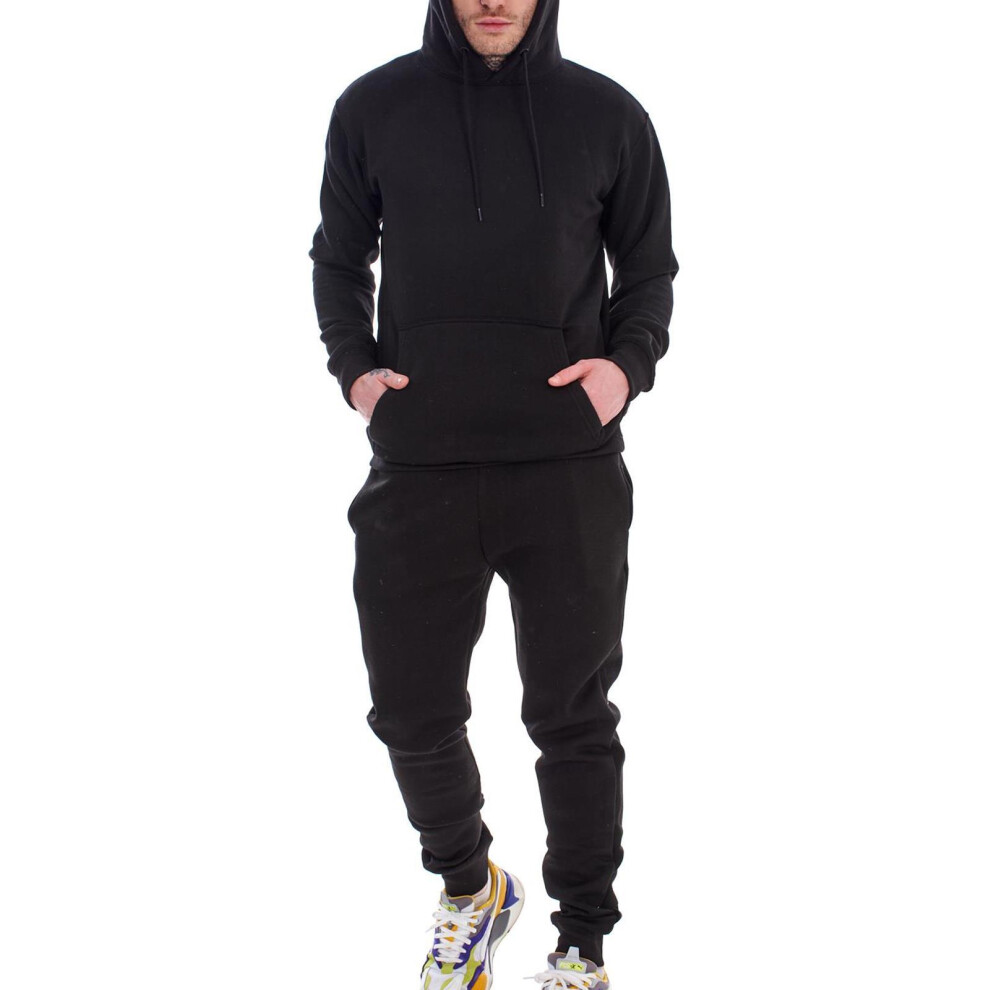 (Black - Pullover, S) Mens Tracksuit Set Athletic Running Jogging Suit