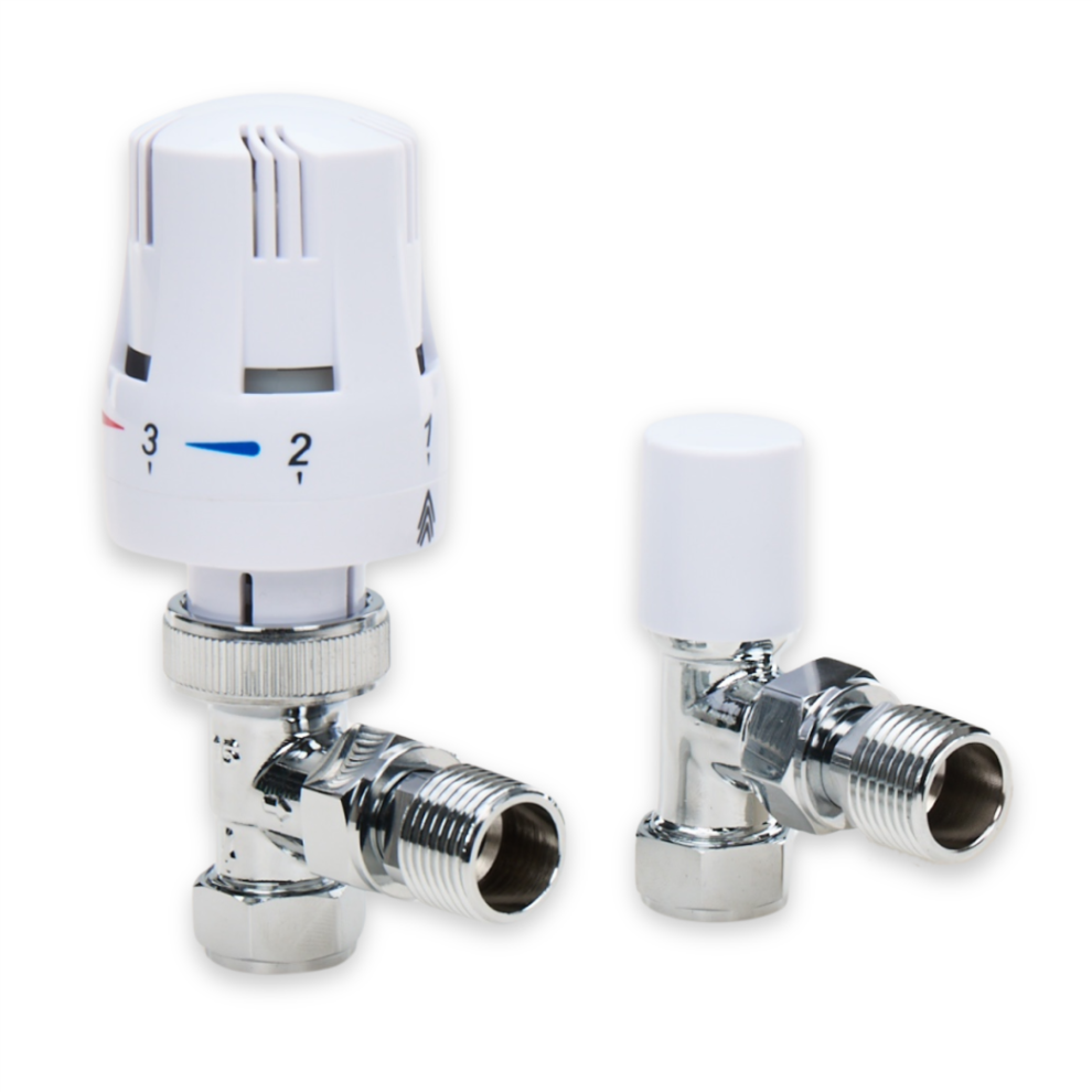 Lavatap Angled Thermostatic Radiator Valve Trv & Lockshield 15Mm X 1/2"