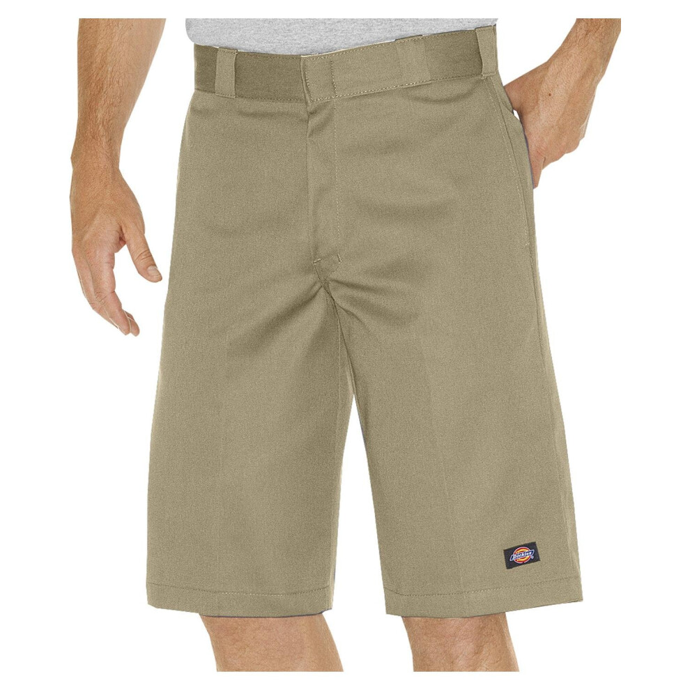 Dickies Mens 13 Inch Relaxed Fit Multi-Pocket Short  Khaki  36